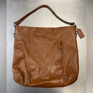 Vintage Coach Brown Leather Hobo Style Purse Handbag